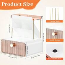 2-Tier 1-Drawer Bathroom Counter Organizer, Multi Purpose Makeup Organizer Countertop, Ideal For Present, Easy To Install, Suitable As Bathroom Organizers And Storage, Pink Home Bathroom Decor - Pink - View 2