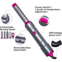 Secador de pelo eléctrico de secado rápido 5 en 1, masaje del cabelludo para alisar y rizar - Tipo de Enchufe A USA (110-127V) - Ver 2