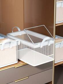 1PC Transparent Stackable Storage Box With Lid,Large Storage Container With Handle,Space Saving For Storage And Organization,Multi-Functional Storage Box,Transparent Storage Boxes Organiser,Thickened Storage Boxes,Household,Dorm Room,Bedroom,Closet Storage Boxes. Valentine's Day Sun Travel Cool - Clear - View 5