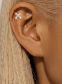 1PC 925 Sterling Silver Opal Marquise Water Drop Flat Back Cartilage Tassel Helix Piercing Fine Jewelry For Daily Wear Wedding Party Engagement Anniversary Valentine's Day