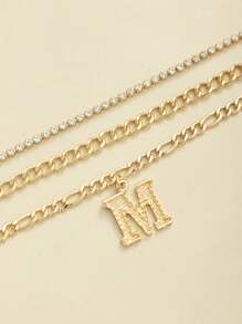 3 件装优雅甜美蝴蝶和星球水钻装饰脚链，适合女孩，珠子颜色随机