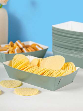 10/24pcs Sage Green Food Boxes, French Fry Boxes, Popcorn Boxes, Snack Boxes For Birthday Party Decoration And Movie Night, Suitable For Lunch Box, Bakery, Burger Restaurant