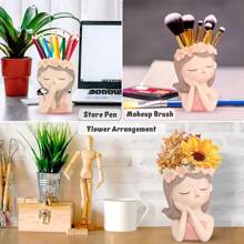 件装异想天开的脸和乌龟硅胶模具套件，适用于 DIY 多肉植物盆和笔筒 - 灵活、易于释放的工艺模具，适用于环氧树脂、石膏、混凝土 - 迷人的家居装饰，带有花童和微笑乌龟设计