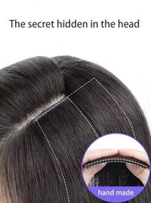 Synthetic Fiber Clip-In Hair Extensions, Invisible Root Hair Topper, Straight Clip-In Wig, Top Hair Volumizing Pad, Hair Density Increase, Unisex, Easy To Use - Multicolor - View 4