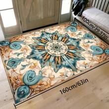 Crystal Velvet 700g/Sqm Dotted Bottom 5mm Thick Area Rug, Bohemian Style Solid Color Carpet, Soft Anti-Slip Washable Rug, Suitable For Indoor & Outdoor, Living Room, Bedroom, Kitchen, Office, Home Decor Back To School