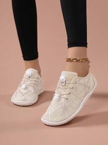 Scarpe da passeggio piatte da donna con punta rotonda, banda elastica, semplici senza lacci, traspiranti, casual, antiscivolo, adatte per vacanze e uso quotidiano, scarpe sportive sportive