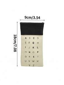 1pc Retro Patchwork Canvas Storage Bag, Simple And Elegant Eyeglasses/Sunglasses Pouch With Letter Design, Gender Reveal Party, Perfect For Birthdays, Weddings, Parties, The Perfect Gift For Colleagues, Friends, And Family, Back To School