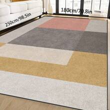 [Crystal Velvet 700g/Sq.M, Retro Printed Bottom, Thickness 5mm] 1pc Living Room Carpet, Bohemian Style Carpet, Solid Color Carpet, Soft Anti-Slip Machine Washable Carpet, Suitable For Indoor & Outdoor Living Room, Bedroom, Kitchen, Office, Home Decor Carpet, Traditional Office Chair Carpet Back To School