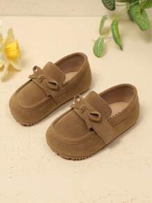 1 Đôi giày bệt đế mềm kiểu Anh đơn giản, có móc cài nơ cho bé gái, thoải mái, phù hợp cho mùa xuân và mùa thu - Lạc đà - Xem 3