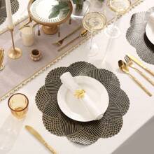 1 pièce/4 pièces/6 pièces Sets de table décoratifs à pétales rotatifs, imperméables, résistants à la chaleur, antidérapants, sets de table en PVC pour la salle à manger, les fêtes, les mariages, la décoration des vacances