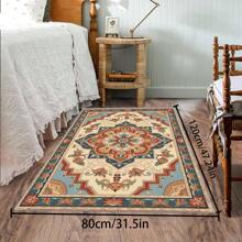 [Crystal Velvet 700g/㎡ Dotted Bottom 5mm Thickness] 1 Piece Bohemian Style Solid Color Carpet, Soft & Anti-Slip Washable Indoor & Outdoor Carpet For Living Room, Bedroom, Kitchen, Office, Home Decor Floral Entrance Rug, Large Size Minimalist Carpet