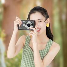 Fotocamera digitale 4K HD, videocamera, anti-shake per esterni, fotocamera istantanea con zoom 16x, compatta, adatta per fotografia da principianti, fotocamera retrò