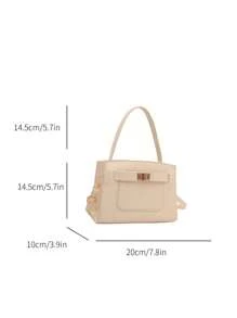 Bolso bandolera cuadrado de unicolor con bolsillo lateral y cierre, ideal para compras, carteras, compras, mujeres jóvenes, estudiantes universitarios, recién llegados y trabajadores de cuello blanco. Son muy adecuados para oficinas, universidades, trabajo, negocios, traslados, actividades al aire libre, viajes y salidas