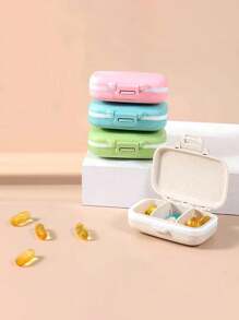 Mini organizador de pastillas portátil - Caja de pastillas con 3 compartimentos, contenedor de almacenamiento de tabletas, pastillero semanal, dispensador de medicamentos - Multicolor - Ver 1