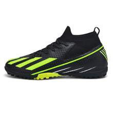 1 par de zapatos de fútbol para adultos hombres/mujeres estudiantes, zapatos con clavos para deportes de equipo, competencia, resistentes al deslizamiento y al desgaste con tacos para césped artificial, arena, césped natural, cancha interior, zapatos de entrenamiento de fútbol con cordones, zapatos de fútbol para mujer de piel de balón ovalado de pequeño tamaño - Negro - Ver 10
