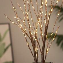 1 White Birch Branch Lamp, Tree Shaped Decorative Lamp, Fairy Lamp, Bright Willow Branch Home, Bedroom, Fireplace, Indoor And Outdoor Decoration