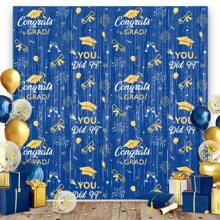 2025 Class Graduation Photography Backdrop Black Gold Glitter Bokeh Graduation Party Background 2025 Congrats Grad Prom Party Decoration Banner (Five Colors Available) - Graduation Season Rain Curtain - View 15