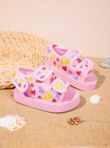 Kids Girls' Cute Foamed Slippers, Fashion Versatile Daily Wear, Adjustable Strap, Lightweight Breathable Non-Slip Sandals - Pink - View 2