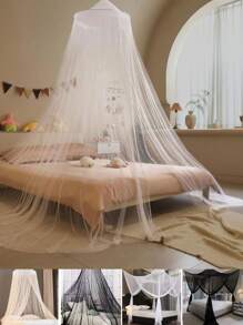 Mosquito Net, Ceiling Hanging Mosquito Net, 4-Door Mosquito Net, Hanging Style Anti-Mosquito Net, Home Bedroom Palace Floor Net Curtain, Suitable For Most Beds Under 1.5M, Bedroom Outdoor Decoration, Children/Baby/Adult Bed Decor, No Light Strip