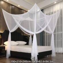 Mosquito Net, Ceiling Hanging Mosquito Net, 4-Door Mosquito Net, Hanging Style Anti-Mosquito Net, Home Bedroom Palace Floor Net Curtain, Suitable For Most Beds Under 1.5M, Bedroom Outdoor Decoration, Children/Baby/Adult Bed Decor, No Light Strip