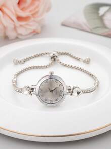 Relógio Pulseira Feminino de Moda Casual 2025 Nova Coleção, Mostrador Redondo Pequeno Fofo com Cristal Diamante, Pulseira de Cristal de Luxo Estilo Love, Relógio de Quartzo de Liga como Presente