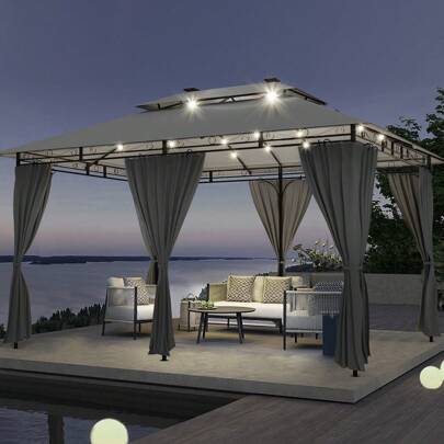 Pavillon 3x3 étanche et résistant à l'hiver, pavillon de jardin, pavillon de jardin en bâche, pavillon à ossature métallique, gazebo de patio
