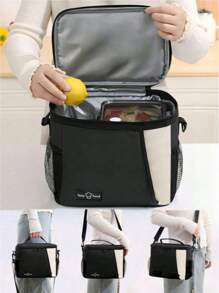 1 pacote de lancheiras isoladas multicoloridas para homens e mulheres - lancheira reutilizável para escritório, trabalho, escola, piquenique, praia - à prova de vazamentos, bolsa para freezer com alça de ombro ajustável, grande capacidade, multifuncional, adequada para atividades ao ar livre, bolsa com blocos de cores, bolsa com blocos de cores, bolsa de duas cores, bolsa para lancheira, recipiente para almoço, piquenique, trabalho, escritório, viagem, acampamento, férias, escola, praia, estudantes para meninos e meninas, trabalhadores, bolsa para piquenique, mulheres