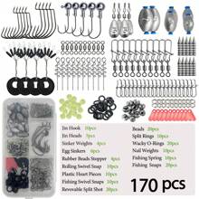 410/226/170pcs Professional Fishing Tackle Set, Includes Tackle Box, Hooks, Sinkers, Swivels, Suitable For Bass, Trout And Other Saltwater Fishing | Full Set Of Lure Accessories | High-Quality Anti-Rust