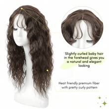 Megito Curly Hair Topper 20inch Natural Curly Hair Toppers For Women With Thinning Hair Lightweight & Breathable Wiglets For Thinning Hair Full Coverage Hair Topper Perfect For Daily Use, Styling, Cosplay