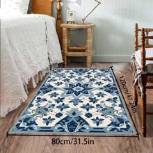 [Crystal Velvet 700g/㎡ Printed Bottom, 5mm Thick] 1 Piece Bohemian Style Solid Color Rug, Soft Anti-Slip Washable Carpet For Indoor And Outdoor, Living Room, Bedroom, Kitchen, Office, Home Decor, Doormat, Play Area Back To School