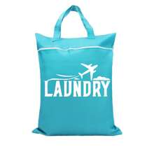 1 件旅行用洗衣袋带手柄和拉链口袋悬挂式洗衣篮耐用可折叠可洗适用于脏衣服大学宿舍健身房海滩泳池泳衣