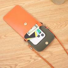 Vintage Minimalist Style Solid Color Shoulder Crossbody Bag Phone Pouch Coin Purse Mini Bag Wallet Purse Wallet Phone Bag