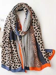 Elegant Leopard Print Scarf For Women - Breathable, Warm & Windproof Shawl For Spring/Fall  Winter Fall - Multicolor - View 9