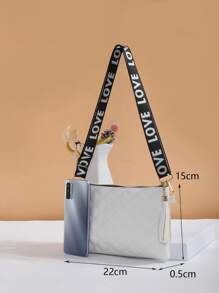 Korean Style Minimalist Elegant Solid Color Small Bag, Spring Summer Autumn Winter New Shoulder Crossbody Bag, Niche Design Textured Heart-Shaped Women's Bag - White - View 5
