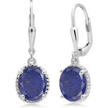 YISHEN 925 Sterling Silver 9X7MM Oval Gemstone Birthstone Leverback Drop Dangle Earrings For Women