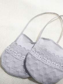 4 Pairs Women Lace Trim Invisible Ankle Socks, Breathable & Comfortable, Suitable For Indoor & Outdoor, Eye-Catching - Multicolor - View 3