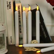 10 Packs/20 Packs, LED Cone-Shaped Candle, 9-Inch Flameless Taper Candle, With Remote Control, Flashing Flameless Candle, For Decorating Restaurants And Living Rooms, Using 2 AA Batteries (Batteries Not Included) - trắng - Xem 6