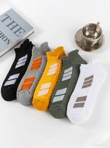 5 双男士加厚毛圈缓冲跑步、篮球、多功能踝袜 - 彩色 - 查看 1