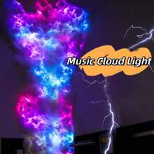 1 pieza Luz de nube grande - Luz LED de nube de trueno 3D con efecto de cambio de color, tira de luz de cambio de color multicolor, luz de nube de trueno DIY creativa para ambiente, adecuada para dormitorio, techo, sala de juegos, fiesta, cena, boda, decoración de escalera - luz policromática - Ver 8