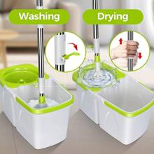 Spin Mop Bucket System,Masthome Pedal Spin Mop And Bucket With Wringer Set,EasyWring Microfiber Mop With 3 Mop Pads,360 ° Spinning Floor Cleaning System - Home & Office Suitable