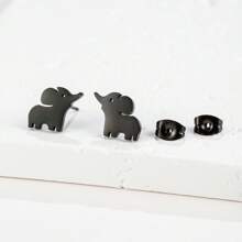 1 Pasang Anting Wanita Stainless Steel, Anting Bentuk Gajah - F-GED376 - View 5