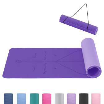 Good Nite 6mm Non-Slip TPE Yoga Mat With Carry Strap, High-Density Exercise Mat For Yoga, Pilates, Home Gym, Fitness Training, Available In Multiple Colors, 183 X 61 Cm, Ideal For Beginners, Men And Women