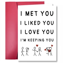 1pc Romantic Love Greeting Card | Cute Relationship Milestone Card|Anniversary & Valentine's Day Gifts|Couples Humor - Best Gift For Boyfriend