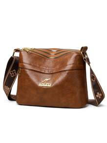 Women's Soft Leather Crossbody Bag, Middle-Aged Shoulder Bag, New Spring/Autumn Style - Brown - View 6