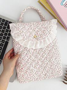 1 pieza Bolsa para Tableta con patrón floral rosa de 11 pulgadas, Bolsa de ordenador colorida y linda, Funda protectora, Bolsa pequeña para documentos, Funda para portátil, Bolsa de transporte para computadora portátil de 11 pulgadas, Cubierta portátil para tableta compatible con iPad Air 4, Pro 11, Mini 5, iPad y compatible con Samsung a prueba de golpes de 9 a 11 pulgadas