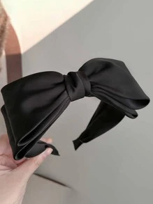 1pc Elegant Starry Sky Vintage Style Big Bow Hairband, Black Velvet & Satin