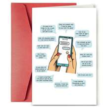 2 件套趣味贺卡，送给妈妈的短信，理想的母亲节礼物，现代，卡片纸，豪华红色信封