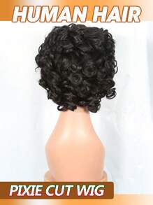 Sprężyste kręcone luźne kręcone maszynowo produkowane noszenie grzywki peruki z ludzkich włosów krótka peruka Pixie Cut maszynowo wykonane peruki idealne dla wszystkich kobiet