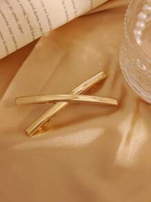 3 nuevos clips de resorte de aleación de alta gama, clips de cabello asimétricos de estilo punk personalizados, clips sin costuras de estilo fresco para mujer - Dorado - Ver 4