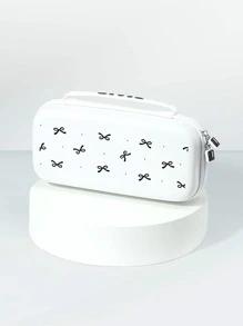 1pc Caparl Polka Dot & Bow Decor Pattern Protective Case, Compatible With New 2 (2025), Switch NS/Switch OLED/Lite, Accessory Compatible With Switch 2 Console, Full Set Package, Storage Case With Card Slot, Switch Protective Cover, Romantic Gift Compatible With Switch Players